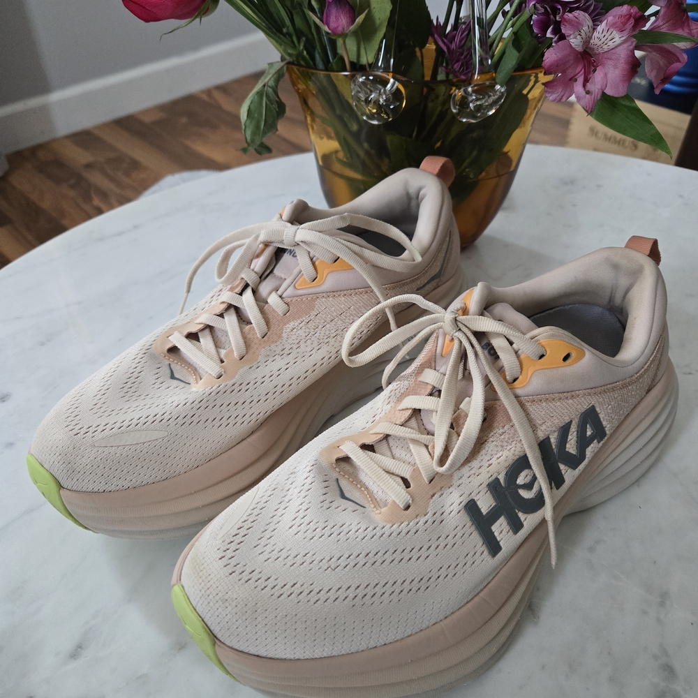 Hoka Women's Peach and Cream Running Shoes